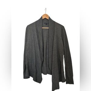 Eileen Fisher 100% Merino Wool Grey Midi Length Cardigan - Size Small